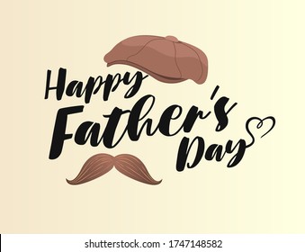 Happy Fathers Day. Congratulations on Father's Day. Male characters. Vector illustration web banner postcard design.