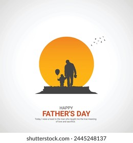 Anuncios creativos de Feliz Día del Padre. Feliz Día del Padre 16 de junio. Vector, ilustración, 3d