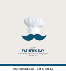 Happy Father's Day creative templates for poster, cover, banner, social media post, post card design etc. Concept of Father's day. Fathers day day creative theme. Restaurant Chefs and pizza concept.