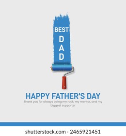 Happy Father's Day creative templates for poster, cover, banner, social media post, post card design etc. Concept of Father's day. Fathers day color painting creative theme. Fathers day color concept