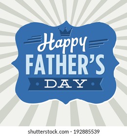 Happy Father's Day Crown Vintage Vector