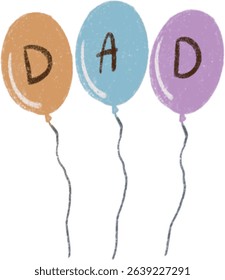 Happy Father's Day Cute Baloon Illustration