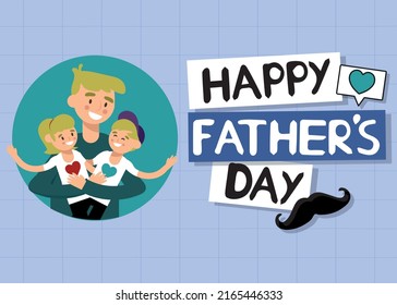 Happy father's day! Cute vector illustration for a holidays poster, greeting card or banner.