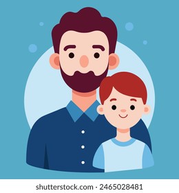 Happy fathers day with dad and child