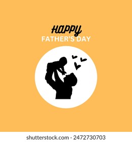 Happy Father's Day with dad and children silhouettes. Vector greeting card with a nice message of Father's Day.
Best dad and daddy day typography wallpaper.