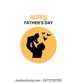 Happy Father's Day with dad and children silhouettes. Vector greeting card with a nice message of Father's Day.
Best dad and daddy day typography wallpaper.