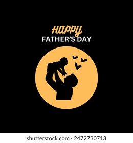 Happy Father's Day with dad and children silhouettes. Vector greeting card with a nice message of Father's Day.
Best dad and daddy day typography wallpaper.