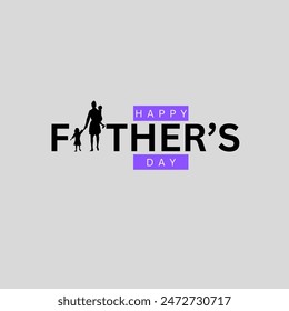 Happy Father's Day with dad and children silhouettes. Vector greeting card with a nice message of Father's Day.
Best dad and daddy day typography wallpaper.