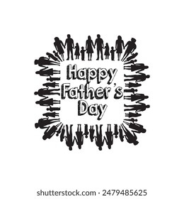 Happy father's day with dad and children