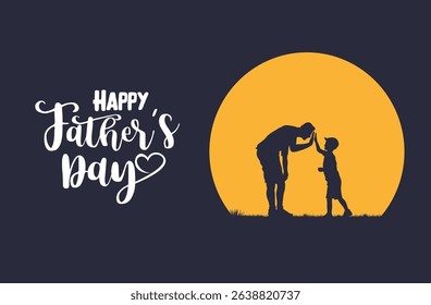 Happy Father's Day with dad and children - fathers day Vector - Happy Father's Day. 