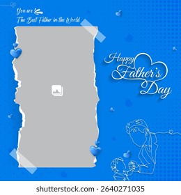 Happy Father's Day with dad and children silhouettes. Vector greeting card with a nice message of Father's Day. ,fathers day creative banner design