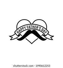 happy father's day dad daddy father moustache love sign and ribbon