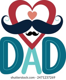 Happy Father's Day, Dad and Daddy Banner or Poster.Greeting Card Vector Illustration