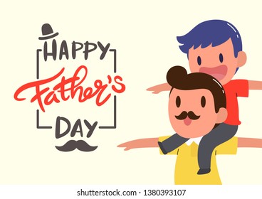 Happy Fathers Day Dad His Son Stock Vector (Royalty Free) 1380393107 ...