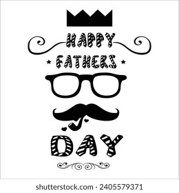 Happy Father's Day. Dad is like a big tree in the shade of which we are all free. My father is my hero. Dad and the kids are playing. Yellow background silhouette man. Vector Illustration art.