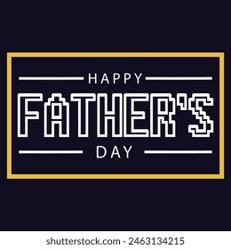 Happy Father's Day. Dad is like a big tree in the shade of which we are all free. My father is my hero. Dad and the kids are playing. Yellow background silhouette man. Vector Illustration art.