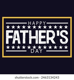 Happy Father's Day. Dad is like a big tree in the shade of which we are all free. My father is my hero. Dad and the kids are playing. Yellow background silhouette man. Vector Illustration art.