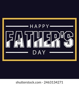 Happy Father's Day. Dad is like a big tree in the shade of which we are all free. My father is my hero. Dad and the kids are playing. Yellow background silhouette man. Vector Illustration art.