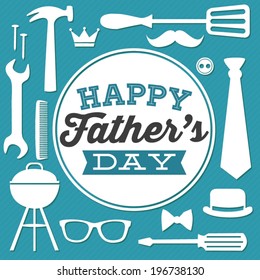 Happy Father's Day - Dad Tools and Gear Vector 