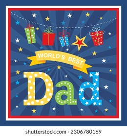 Happy father's day deign with presents and text