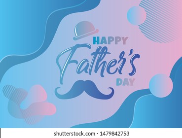 Happy father's day design.Set of abstract modern graphic elements with dynamical colored forms and line. Template for the design banner, flyer or presentation