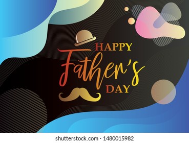 Happy father's day design.Set of abstract modern graphic elements with dynamical colored forms and line. Template for the design banner