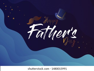 Happy father's day design.Set of abstract modern graphic elements with dynamical colored forms and line. Template for the design banner