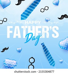 Happy father's day design, blue and white