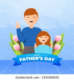 Happy father's day design, blue and white