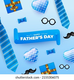 Happy father's day design, blue and white