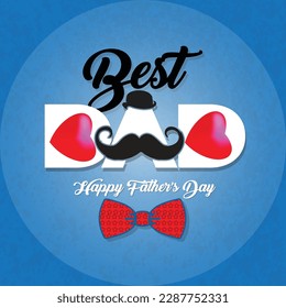 Happy fathers day design card blue background