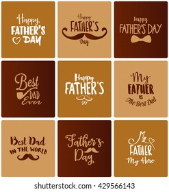 Happy Father's Day Design Collection - A set of nine vintage style Father's Day Designs