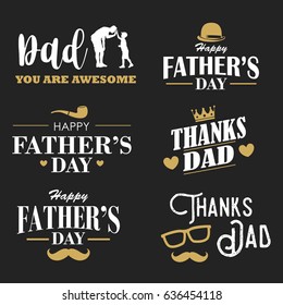 Happy Father's Day Design Collection, vector