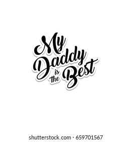 Happy Father's Day Design Collection. Set of black color vintage style Father logo on light grunge background. Vector illustration