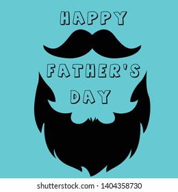 Happy Father's Day Design -Father's Day Designs on light background - Mustache and beard - Vector EPS 10