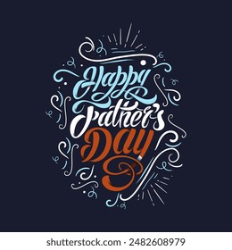 
Happy fathers day design elements dynamic calligraphy