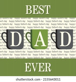 Happy father's day design with glass and lettering