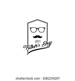 Happy fathers day design. Glasses, Mustache. Fathers day symbols. Greeting card. Dad gift. Vector illustration.