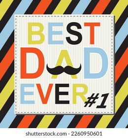 Happy father's day design with lettering and stripes