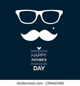 Happy Fathers Day Design Mustaches With Glass