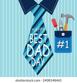 Happy father's day design with neck tie and shirt