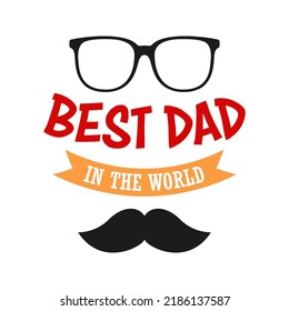 Happy Father's Day design on white background