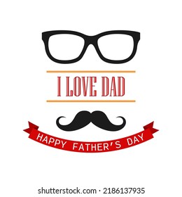 Happy Father's Day design on white background