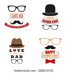 Happy Father's Day design on white background