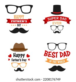 Happy Father's Day design on white background