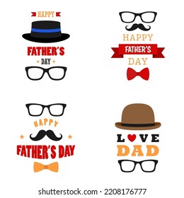 Happy Father's Day design on white background