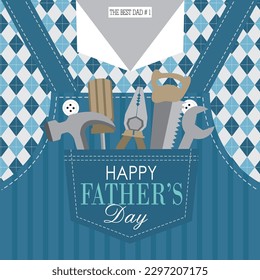 Happy father's day design with shirt and tools