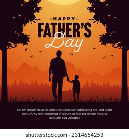 happy father's day design for social media post template