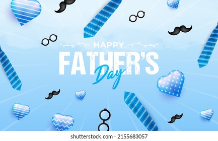 Happy father's day design, suitable for banners, promotions, posters, vouchers, give away and others