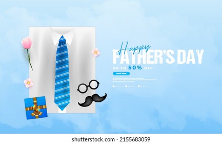 Happy father's day design, suitable for banners, promotions, posters, vouchers, give away and others